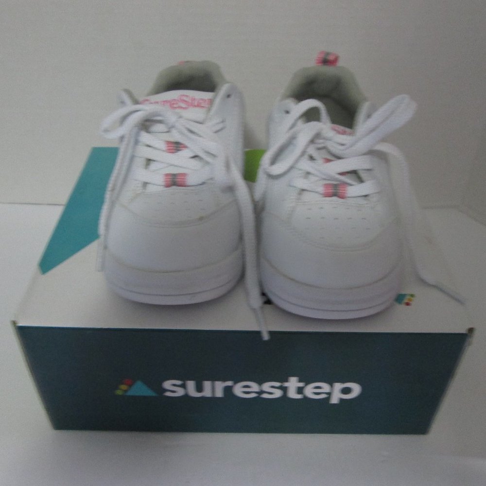 SURESTEP Kids Girls Sneakers White & Pink Excellent Quality 6T 7T 8T New